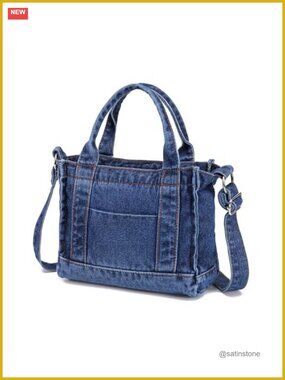 Denim Tote Bag Crossbody Shoulder Handbag